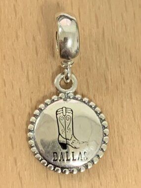 Pandora Dallas Texas Cowboy Boot Dangle Charm, S925 Silver Jewelry Bracelets